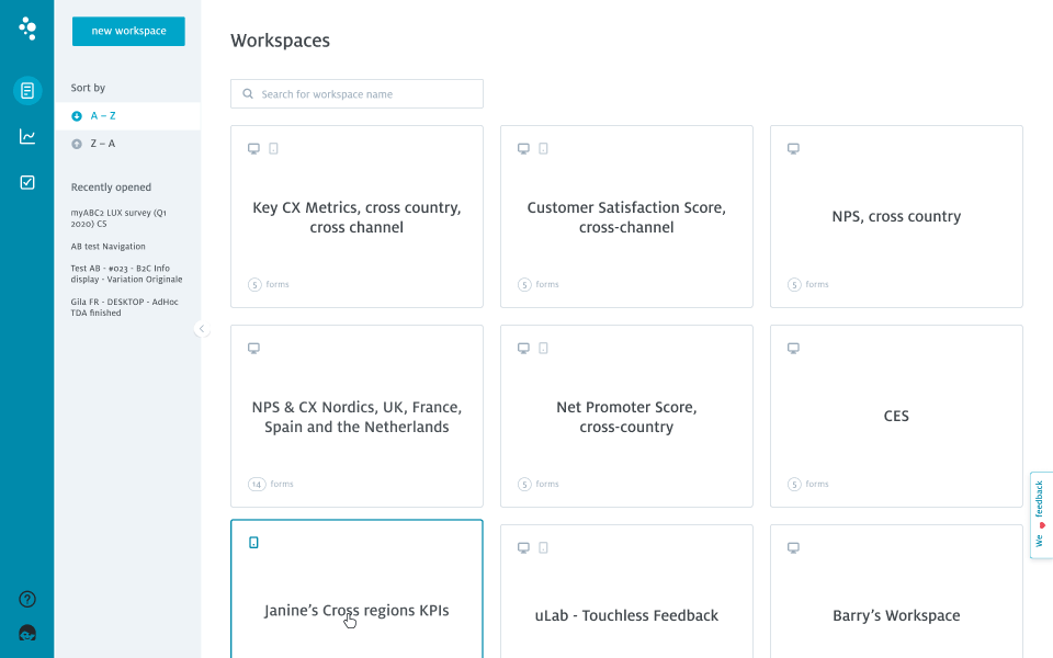 Usabilla Workspaces